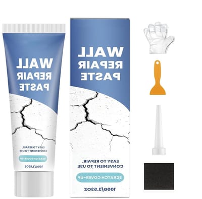 Gipsplaatreparatieset - Muur herstel - Scheuren dichten - Snel drogend - 100g - Wit