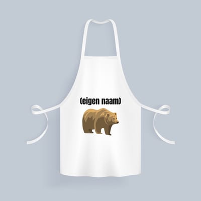 Akyol - grote beer met eigen naam Keukenschort - Beer - beren liefhebbers - iemand die houdt van beren - verjaardag - cadeau - kado - 82 bij 71 cm