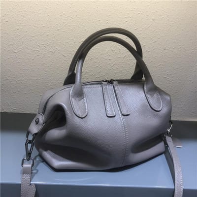 Designer Handtas Luxe Echt Lederen Schoudertassen voor Vrouwen Casual Totes Solide Grote Dagelijkse Schouder Crossbody Tas Vrouwelijke Mochila grijs