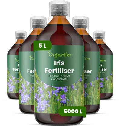 Vloeibare Meststof Voor Iris 5X1 L Voor 5000 L - Npk 2-1-8 - Knopvorming - Langdurige Bloei - Kleurrijke Bloei - Wortelontwikkeling - Sterke Bladeren - Stevige Stelen - Gezonde Rhizomen - Droogtetolerantie - Kleurintensiteit - Organifer