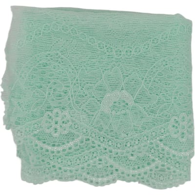 10 Yards Kantstof 18,5 cm Breed Knipbaar Handgemaakt DIY Kleding Mesh Nylon Stretch Kantlint Decoratie Kust Glas blue