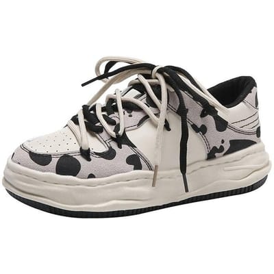 Dames Sneakers Dikke Zool Platform Luipaard Gevulkaniseerd Casual Chunky Hardloopschoenen voor Vrouw Herfst Winter Vrouwelijk 40 wit