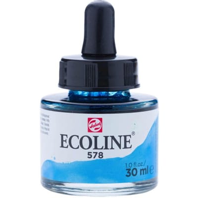 Encre aquarelle Ecoline 30ml 578 Bleu de céleste Royal Talens bleu