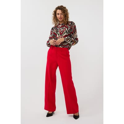 EsQualo Trousers Wide City Red Maat: 34 | Pantalons Outlet | Dames | Rood