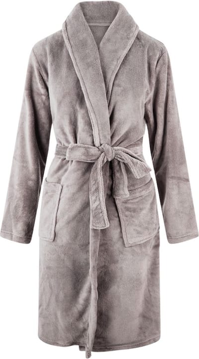 Unisex badjas fleece - sjaalkraag - grijs - badjas heren - badjas dames - maat XL/XXL