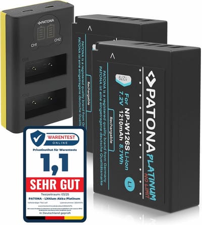 Camera Accu Set - Oplaadbare Batterijen - Fotografie - Dubbele LCD Lader - 2 Accu's - Zwart