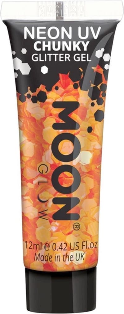 Moon Creations Glitter Makeup Moon Glow - Neon UV Chunky Glitter Gel Oranje