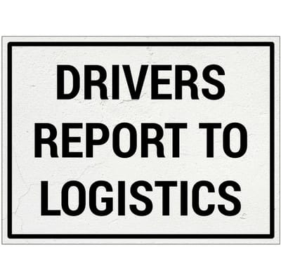 Drivers report to logistics bord | Forex Re materiaal | 20 x 15 cm
