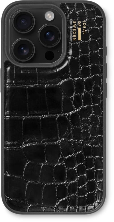 iDeal of Sweden Veganistisch leren hoesje MagSafe iPhone 16 Pro Zwart Croco - Black