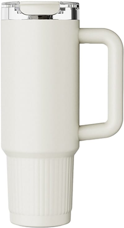 KOZIE Thermosbeker 980 ml – RVS – Dubbelwandig Geïsoleerd – Crème Beige – Voor Warme & Koude Dranken