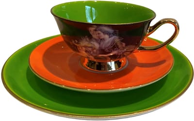 Kadoset theeservies bone china Royal Ladies groen