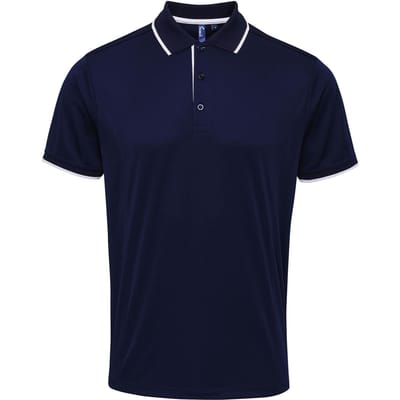 Premier Herencontrast Coolchecker Polo Shirt (Marine / Wit)