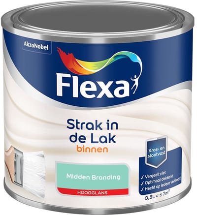 Flexa - Strak In De Lak Binnenlak Hoogglans - Midden Branding - Mengverf - 500 Ml