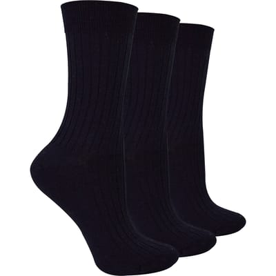 Steven - Dames 3 Paar Originele Merino Wol Sokken - Warme Wintersokken Multipack - Zwart