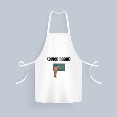 Akyol - docent met krijtbord met eigen naam Keukenschort - Docent - meesters of juffen - collega's - verjaardag - afscheidscadeau - geschenk - kado - 82 bij 71 cm