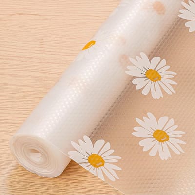 Plankvoering – Premium kastvoering voor keuken – Niet-klevende plankvoeringen voor keukenkasten – Waterdicht plankpapier met modern patroon – Duurzame EVA kastvoeringen（45*500cm） - grote chrysant