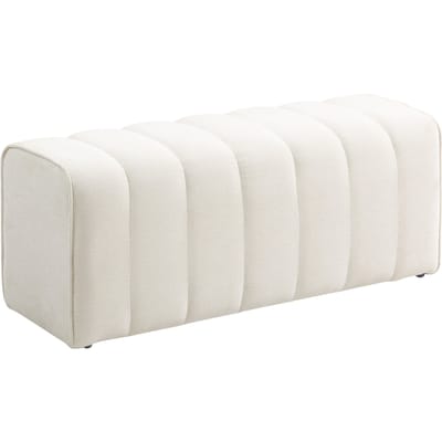 HOMCOM bedbank, bank met kussens, moderne stijl, 110x40x44 cm, poef in stoffen uitstraling, pluisvrij, draagvermogen tot
