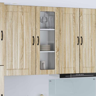 vidaXL - Wandglas - Kasten - LUCCA - Sonoma - Eiken - 40 - x - 31 - x - 100 - cm