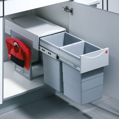Hailo 3666801 - AS Tandem - 15L/15L - Veegset - Lichtgrijs