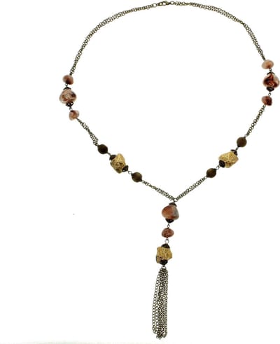 Behave - Lange ketting - Chic hanger detail - Bruin - 72,5 cm