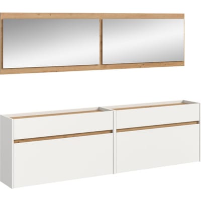 Garderobecombinatie met 2 Ladekasten en 2 Spiegels - Ruimte voor Orde en Stijl - 192x220x32cm
