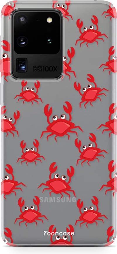 Fooncase Hoesje Geschikt voor Samsung Galaxy S20 Ultra - Shockproof Case - Back Cover / Soft Case - Crabs / Krabbetjes / Krabben