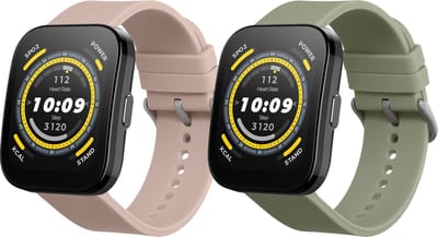 kwmobile 2x horlogebandjes geschikt voor Huami 22mm Amazfit Bip 6 / Bip 5 Unity / Bip 5 / GTS 3 / Balance 2 / Helio Strap bandje - Smartwatch bandjes van TPU - Activity tracker horloge band in pastelgroen / oudroze