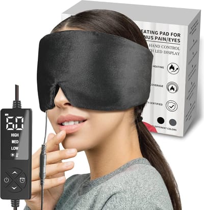 Verwarmd Oogmasker Extra Groot voor Droge Ogen en Spanningshoofdpijn - 3 Warmte- en 5 Timinginstellingen