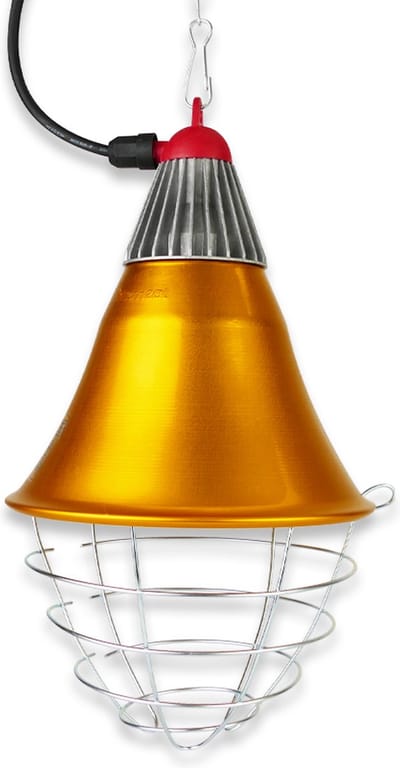 Interheat Armatuur 21 cm voor warmtelamp - complete aluminium lampenkap met beschermkorf en ketting