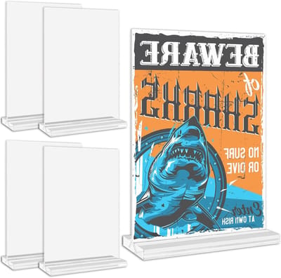 Set van 5 Dubbelzijdige A5 Acryl Signaalhouders - Heldere Display Standaards voor Menu's, Brochures en Documenten in Winkels, Restaurants en Kantoren