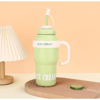 Acier Inoxydable Poignée Big MAC Tasse Bulba à Glace Niveau d'Apparence Élevé Tasse Thermos à Séparation de Thé Portable Tasse Pratique pour Voiture 1000ML