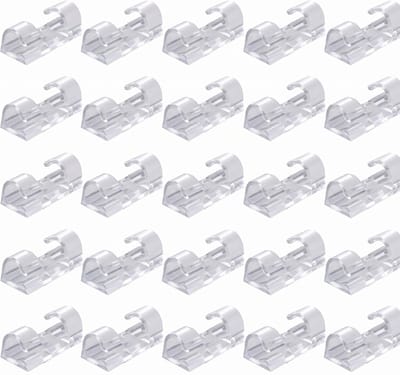 Kabelclips - 20 Stuks - Kabelhouder - Transparant - Zelfklevend - Kabelbinder - Kabel organiser - OXILO