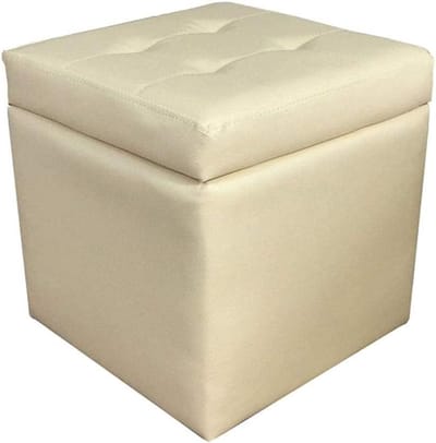 Houten Voetenbank - Opbergkruk - Schoenen Wisselen - Robuuste Constructie - 30x30x32 cm - Zwart