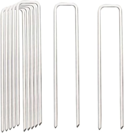 Grondnietjes 30 Pack - Landschap Stakes - Gazon Vastzetten - Heavy Duty Staal - 15 cm Lengte - Zilverkleurig