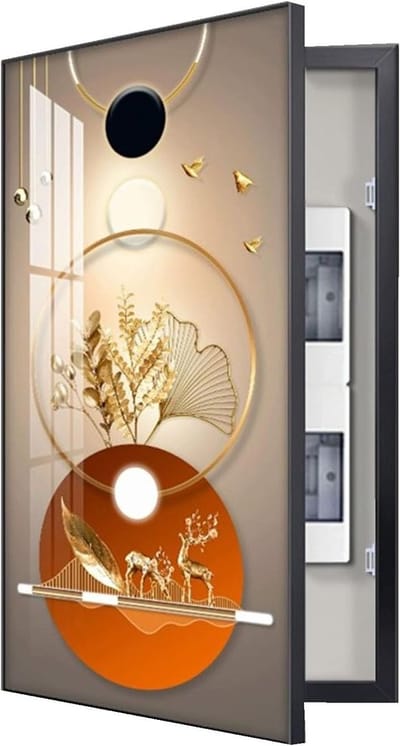 Decoratieve Meterkast - Zichtbare Groepenkast - Wanddecoratie - Eenvoudige Installatie - 40x50cm - Zwart