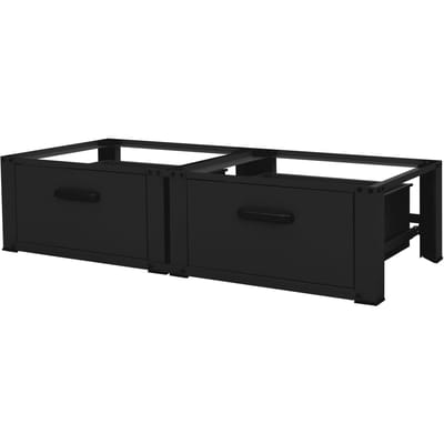 Wasmachine verhoger, Wasmachine Onderstel Dubbele 64x53,5x31,5 cm met lade in zwart ML design