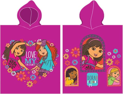 Dora de Verkenner - Poncho - Handdoek met capuchon - 50 x 115 cm. - Dora the Explorer - Badponcho - Paars