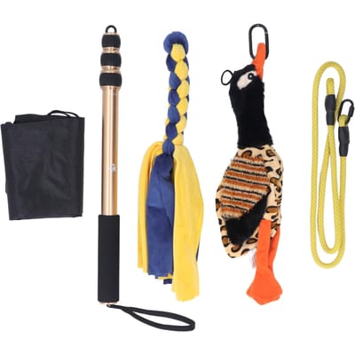 52 Inch Telescopische Hondenplagerstok Flirtstok voor Hond Interactief Flirtstok Speelgoed Hond Uitschuifbaar beige