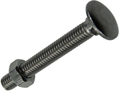 Sam rvs Houtbout Met Moer M8 X 60 mm. lang. 3 stuks Slot bouten.