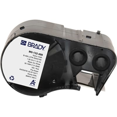Brady M5-132-499 nylonweefsel labels zwart op wit | 38,10 mm x 31,75 mm (origineel)