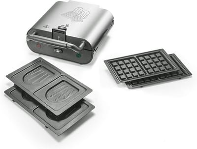 2-in-1 Wafelijzer en Tosti-Ijzer met Verwisselbare Platen