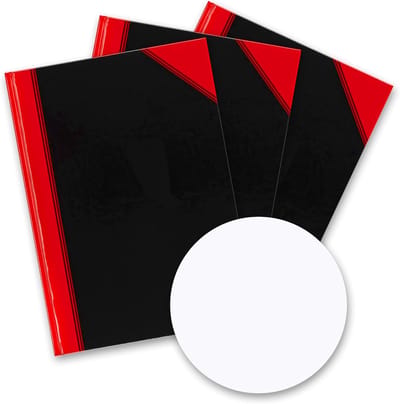 SnelShoppen - Notitieboek A5 Blanco - 192 pagina's - 70 g/m² - Hardcover - Zwart - 3 Stuks - Ideaal voor Notities, Schetsen, School, Kantoor, Creatiev