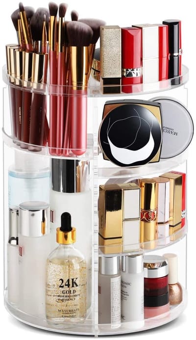 Unyqoos ® Stijlvolle 360 Graden Draaibare Make-up Organizer voor Praktische Opbergruimte in Huis
