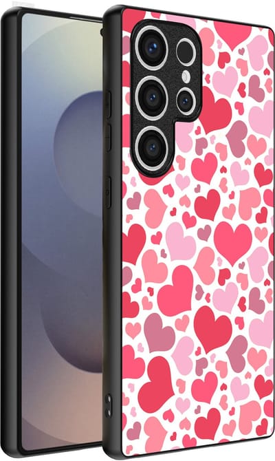 Smartphonica Telefoonhoesje Geschikt voor Samsung Galaxy S25 Ultra met Hartjes Print - Hearts Design TPU Backcover Case - Kinder Hoesje met Hartjes Design geschikt voor Samsung Galaxy S25 Ultra