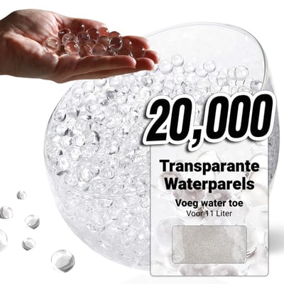 Comforder Waterparels Transparant - Waterballetjes Gelballetjes - Water Beads - 12mm - 20.000 Stuks - 100g - Voor 11 Liter