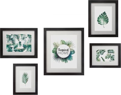Set van 5 Zwarte Fotolijsten - Decoratieve Wanddecoratie