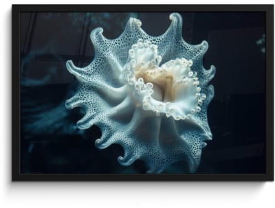 Poster in lijst - Fotolijst 60x40 cm - Posters - Zeewezen - Wit - Golven - Water - Posterlijst zwart - Decoratie - Wanddecoratie woonkamer - Muurdecoratie slaapkamer