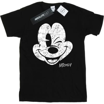 Li-cense Disney heren mickey mouse distressed gezicht t-shirt