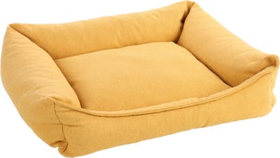 Orthopedische hondenmand – orthopedisch hondenbed – Premium Line – Pure luxe hondenbed 80 x 67 x 22 cm – Extra memory foam voor maximaal comfort – Flamingo Baldar Mand Geel