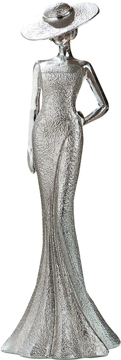 Gilde Lady Diva Set van 2 Decoratiebeelden – Vrouwenfiguren – Goud/Zwart – 33 cm
